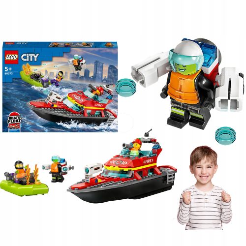  LEGO CITY ПОЖАРНА ЛОДКА + МОТОРНА ЛОДКА JETPAC SHIP