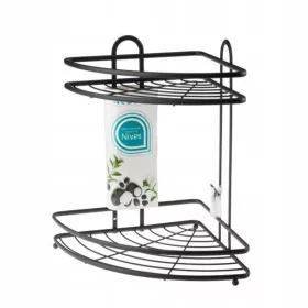    Етажерка за баня Galicja Nives 23x33 см черна