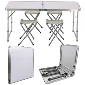   Градинска маса - Туристическа маса GardenLine 60 х 120 х 70 см бяла