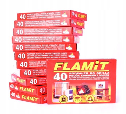  Скара за подпалки бяла 40 кубчета FLAMIT комплект 24 бр.
