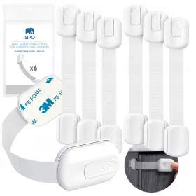    Сипо защита за шкафове и чекмеджета 6 броя бели