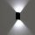 Градинска стенна лампа - Kwazar Luminaire градинска стенна лампа, черна, интегриран 6 W LED източник