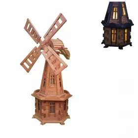    Градински вентилатор със соларно LED осветление 135см