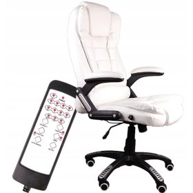  GlobalPlayers Bruno Бял офис стол с масаж