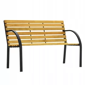   Градинска пейка - Дървена пейка с облегалка 132 х 60 см