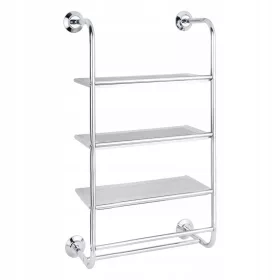    Стенен рафт за баня, 3 рафта, поставка за кърпи