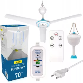    Вентилатор за таван Xtech Вентилатор за таван 70см бял