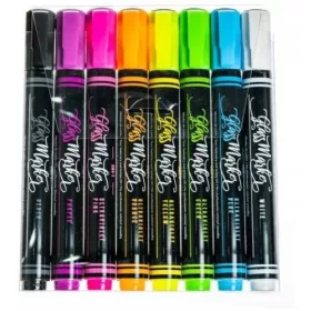    Тебеширен маркер, различни цветове, флуоресцентен Rystor, 8 бр.