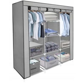    Гардероб Timetrade ГОЛЯМ ГАРДЕРОБ МАТЕРИАЛ ГАРДЕРОБ XXL 130 x 175 x 45 см нюанси на сивото
