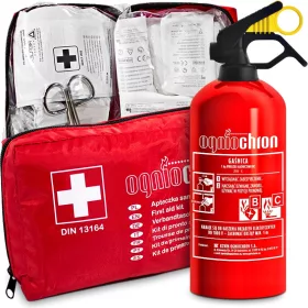   Прахов пожарогасител Ogniochron GP-1z BC/MP 1,7 кг + Комплект за първа помощ Reflex-Polska 29820
