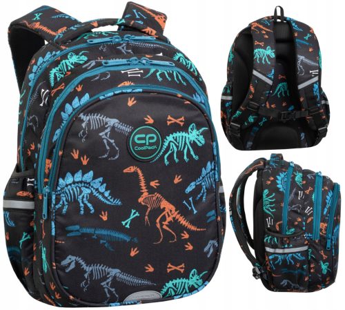 Раница за училище CoolPack Jerry Fossil с динозавърски мотиви за ученици 1-3 клас