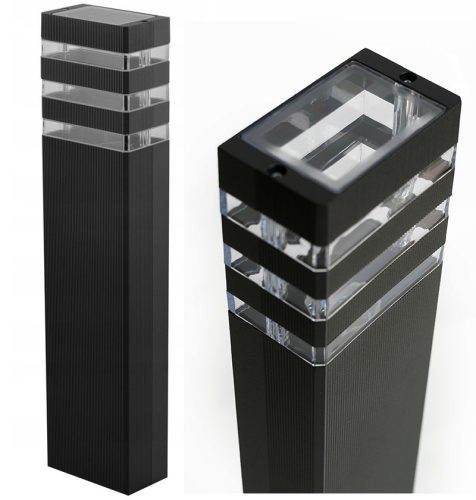  Правоъгълен стълб за осветление SuperLED E27 80 см черен