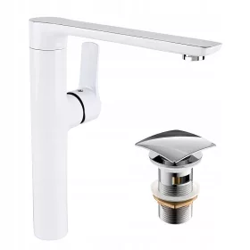   Valvex LOFT WHITE хром стоящ смесител за умивалник + клик-клак клик-клак тапа за умивалник SQUARE