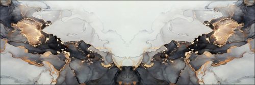 ФОТОТАПЕТ ЗА КУХНЯ ЧЕРНО БЯЛ МРАМОР 260x60 см