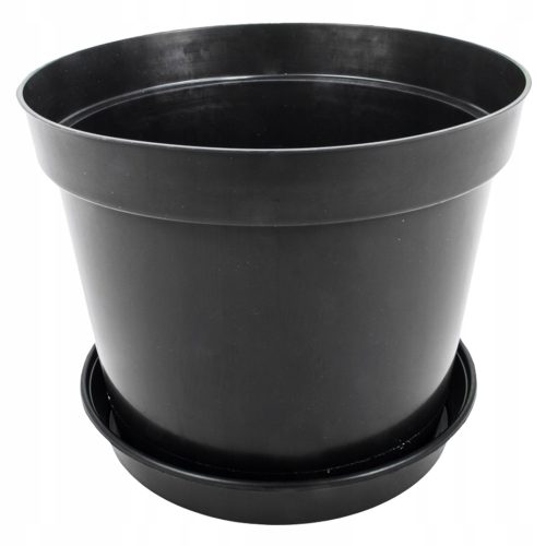  DonKwiat саксия 42 см x 42 x 30 см диаметър 42 см пластмасова черна + стойка за саксия GardenPlus + 35 см пластмасова
