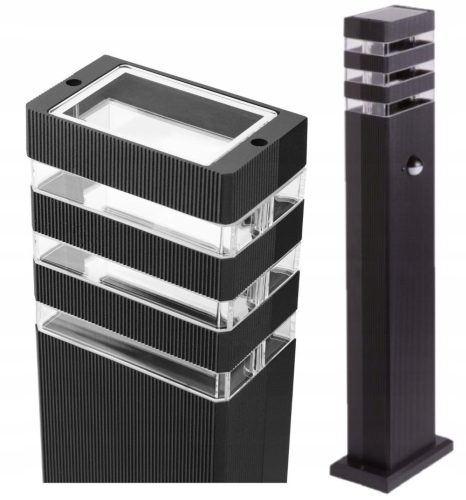  Правоъгълен стълб за осветление Ecolight GU10, 60 см, черен