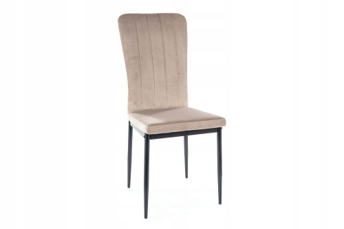  Стол VIGO VELVET, черна конструкция, тъмно бежов BL40