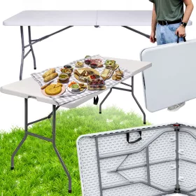   Градинска маса - Контрастна маса, пластмасова, правоъгълна, 180 x 70 x 74 см