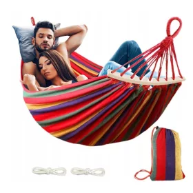   Хамак - CoolStaff хамак с бар, многоцветен, 200 кг, 260 х 160