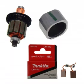    Ротор Makita за DDF482D + статор + четки CB440 619583-5 632J70-7