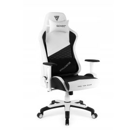    Геймърски стол Sense7 Spellcaster Senshi Edition XL, бяла еко кожа