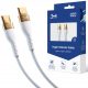  3mk USB type C - USB type C кабел 2 м бял