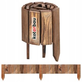   Кантове за градината - Дървен градински кант Котарбау 110см х 15см кафяв