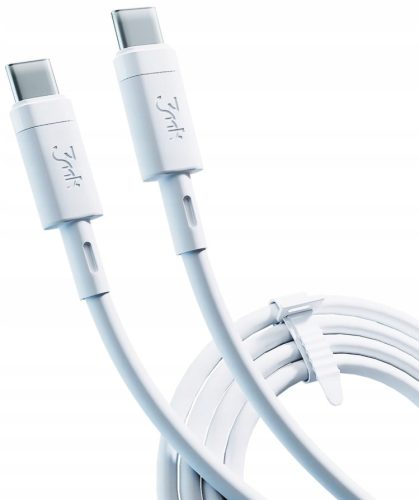  3mk USB type C - USB type C кабел 1 м бял