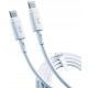  3mk USB type C - USB type C кабел 1 м бял