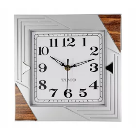   Часа - Стенен часовник Epewex бял, нюанси на кафяво, сребрист, многоцветен, 26 см