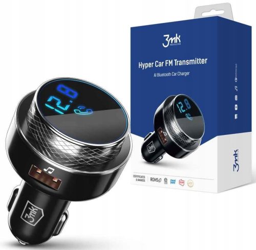  3MK HyperCar Charger FM предавател с USB зарядно