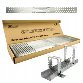   Плоска закачалка ES 60 x 200 за профили CD60 100 бр.