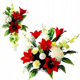   Елегантен комплект за гроб - Строик и букет за ваза