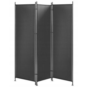    Параван за жилища, 3 панела, черен