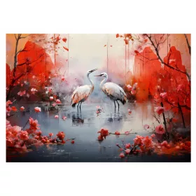   Фототапет ПТИЦИ КРАНОВЕ Японска градина 368x254
