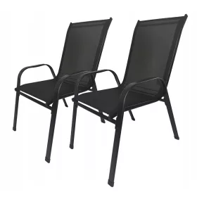   Градински стол - Контрастен градински стол Mallorca, черна пластмаса