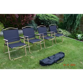   Градинска маса, фотьойл - Комплект градински мебели Cilam SP Zoo, дърво, модерен, черен, 5 части.