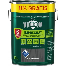    VIDARON Защитна импрегнация антрацитно сиво V16 10L