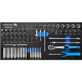   Комплект инструменти с тресчотка Hoegert Technik HT7G148