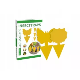    48x ЖЪЛТА СТЪКЛЕНА ПЕПЕРУДА Земни мухи Насекоми