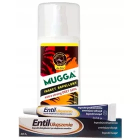    Mugga Deet спрей против комари и кърлежи 50% 75 ml + Entil гел за ухапвания Entil bites 8 ml 8 g