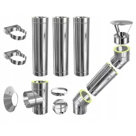   ДВУСТЕНЕН КОМИН, ИЗОЛИРАН, диаметър 120 / 4м, ТЕРМОУСТОЙЧИВ