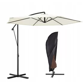   Чадър  градински - Чадър MatMay с дръжка, бежово и кафяво, 300 х 250 см