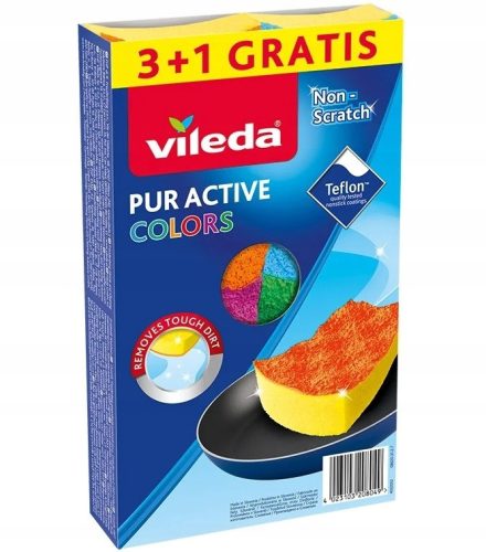  Vileda Pur Active Colours Съдомиялна 4 бр