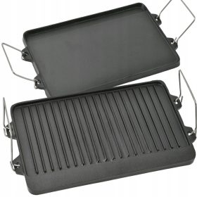   Грил - Чугунена грил плоча KRISBERG, правоъгълна, 44 х 24 см
