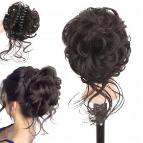    Дамска къса синтетична тъмнокафява коса Xindi