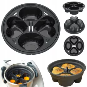    thermoCOOKING SteamStars(R) EGGS уред за готвене на яйца за VORWERK Thermomix TM6 и TM5 черен
