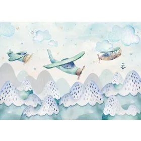   Детски фототапет САМОЛЕТ планини 368 х 254