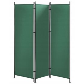  Жилищен параван, 3 панела, зелен