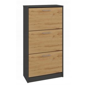    Шкаф за обувки TopEshop със седалка 60 x 116 x 28 см антрацит, занаятчийски дъб